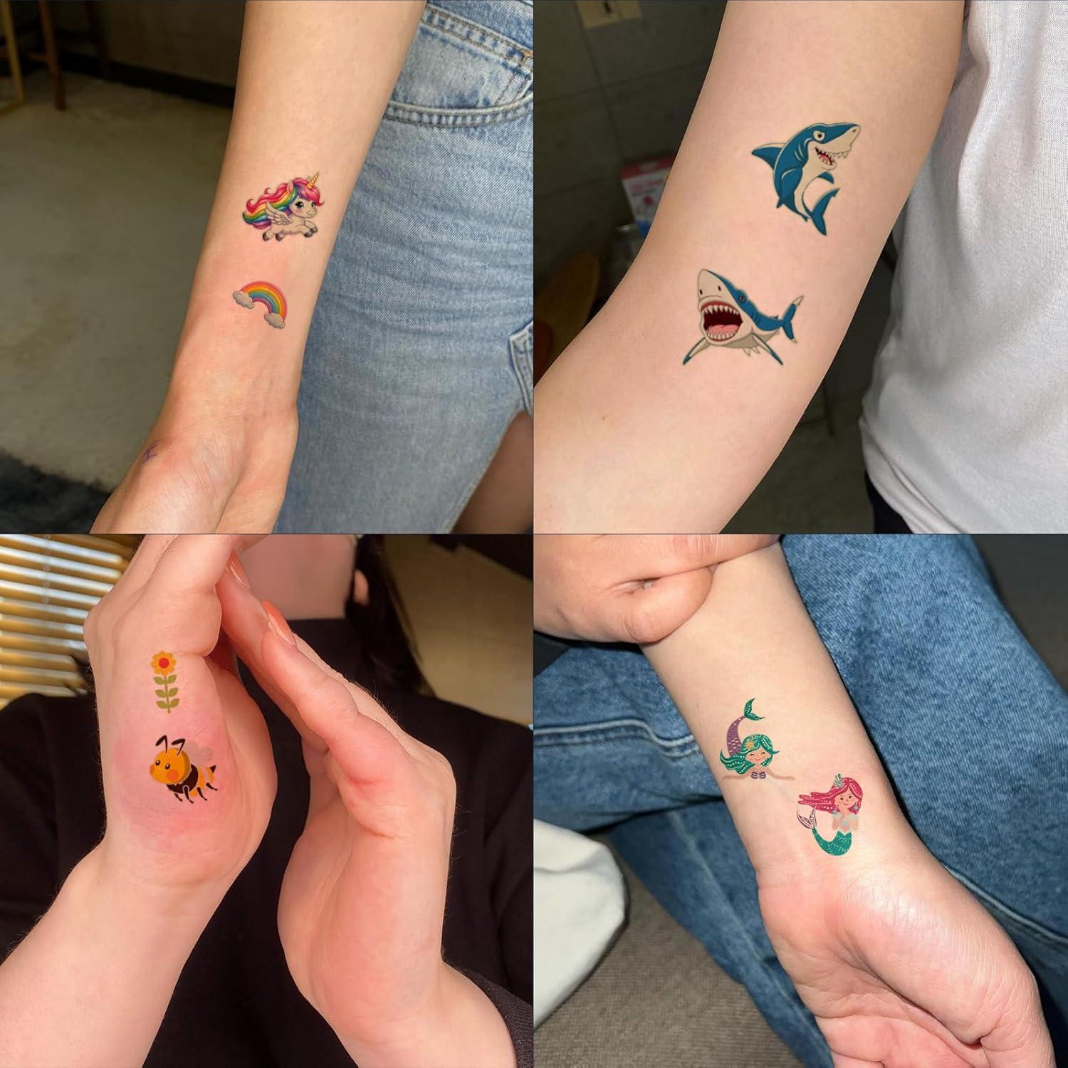 Tatuajes Temporales Brillantes FUNTATTOO 400 Pcs Niños