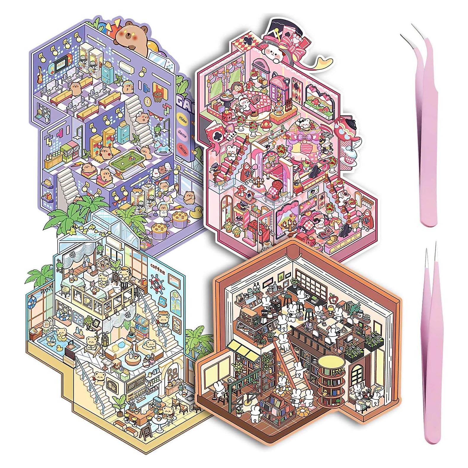 Set de Pegatinas 3D Reutilizables MVRPOWER - 4 Escenas DIY