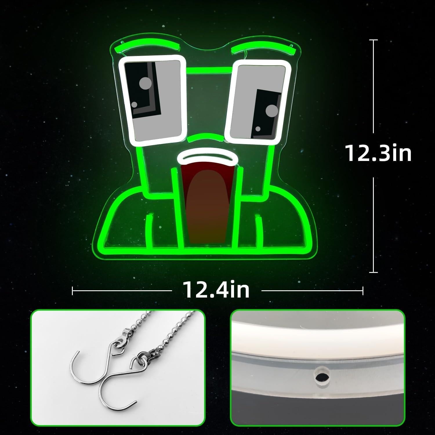 Cartel Neón Rana Verde LED YvuYamg para Decoración de Pared