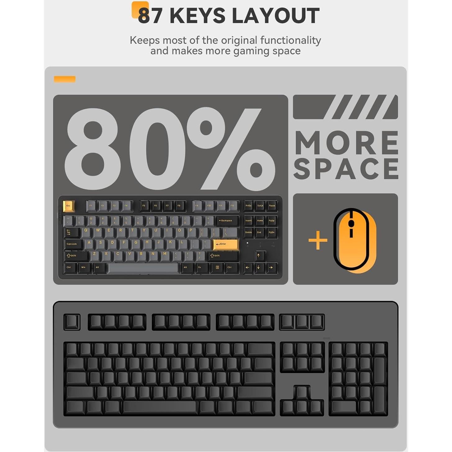 Teclado Mecánico Inalámbrico DAREU EK87PRO RGB 87 Teclas