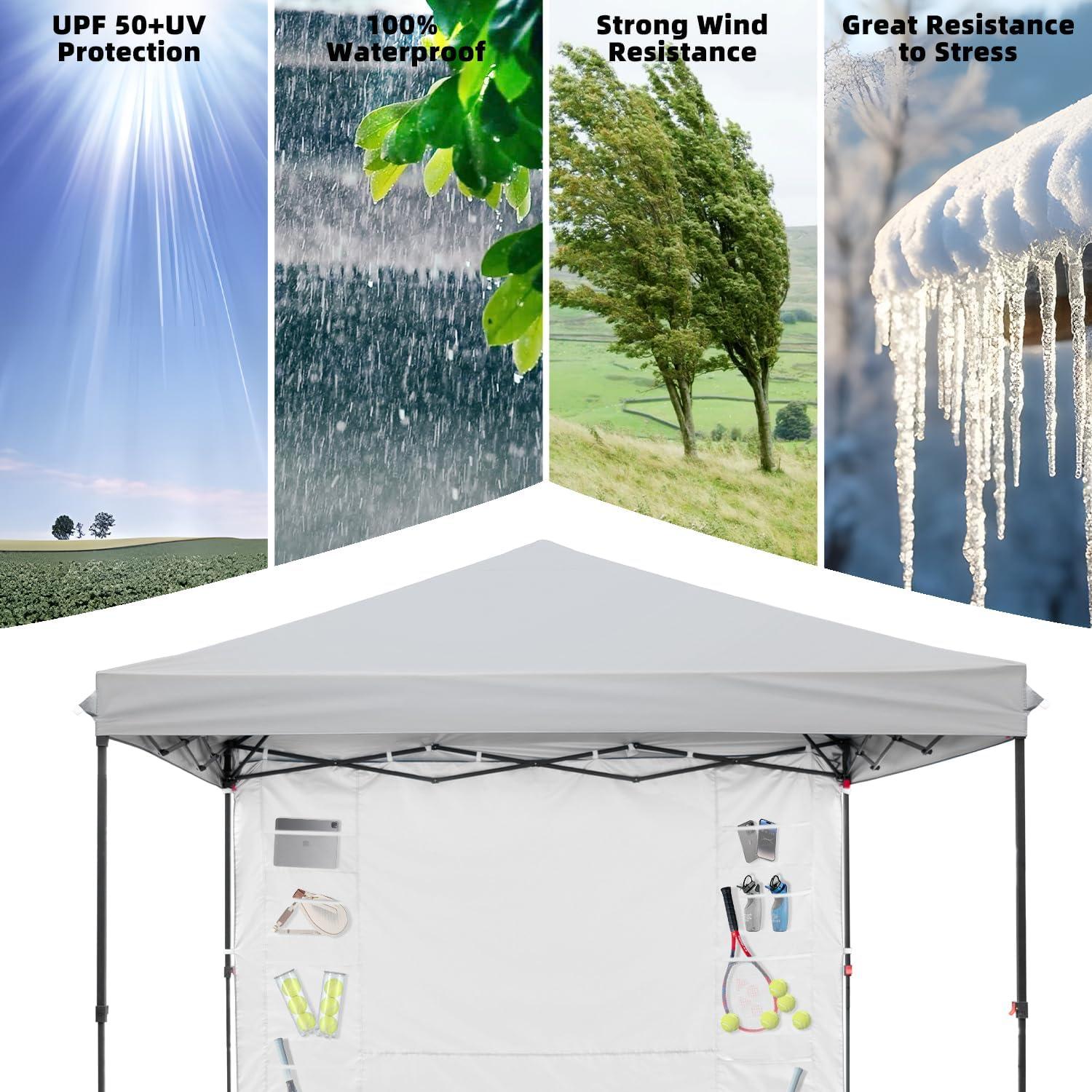 Carpa Desplegable Kendane 3.05x3.05m Gris con 1 Pared Lateral