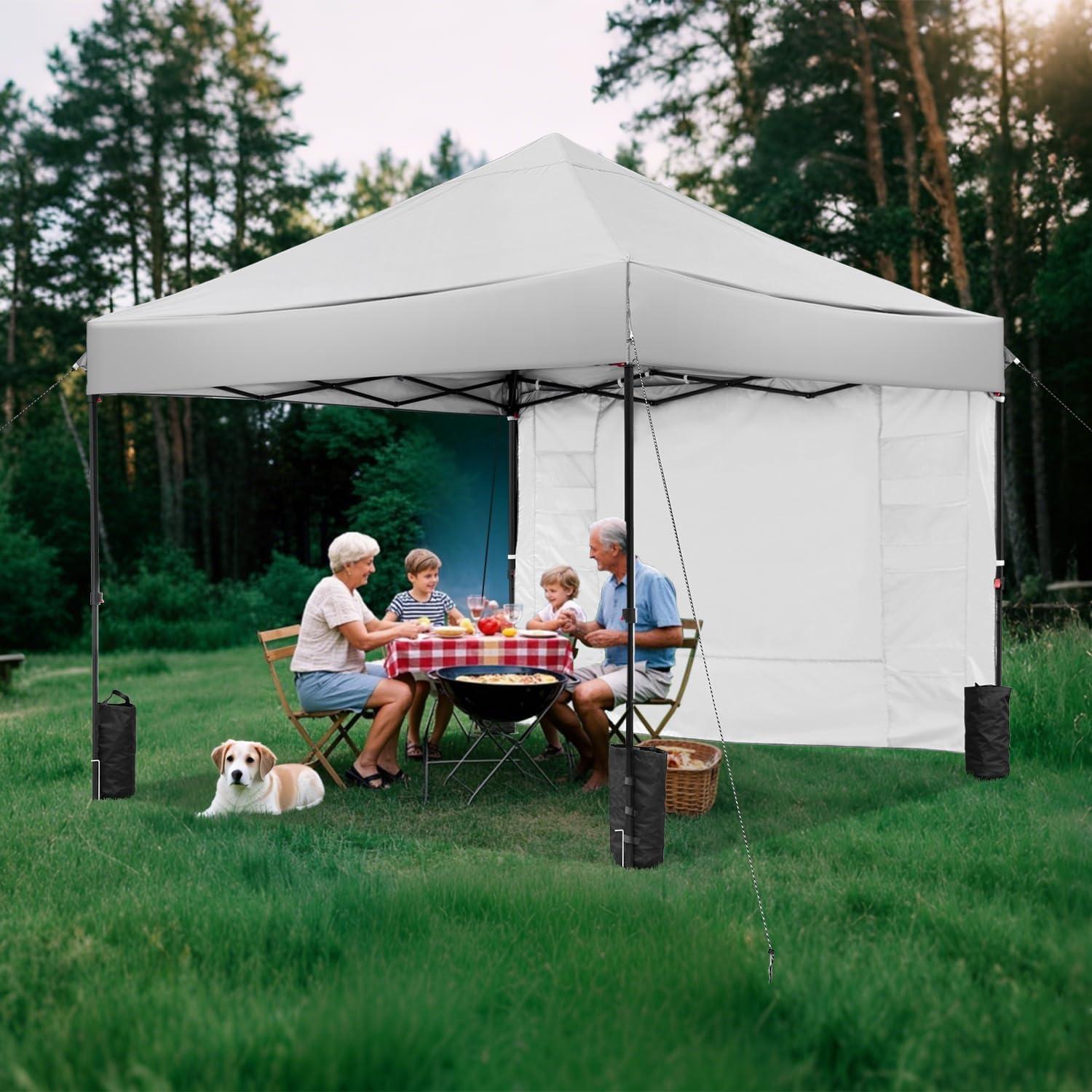 Carpa Desplegable Kendane 3.05x3.05m Gris con 1 Pared Lateral