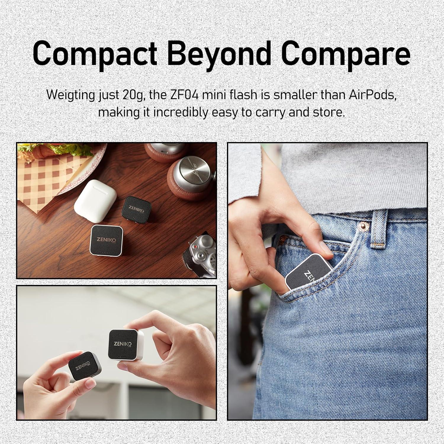 Flash Mini Zeniko ZF04 - 2 Niveles de Brillo, 109g