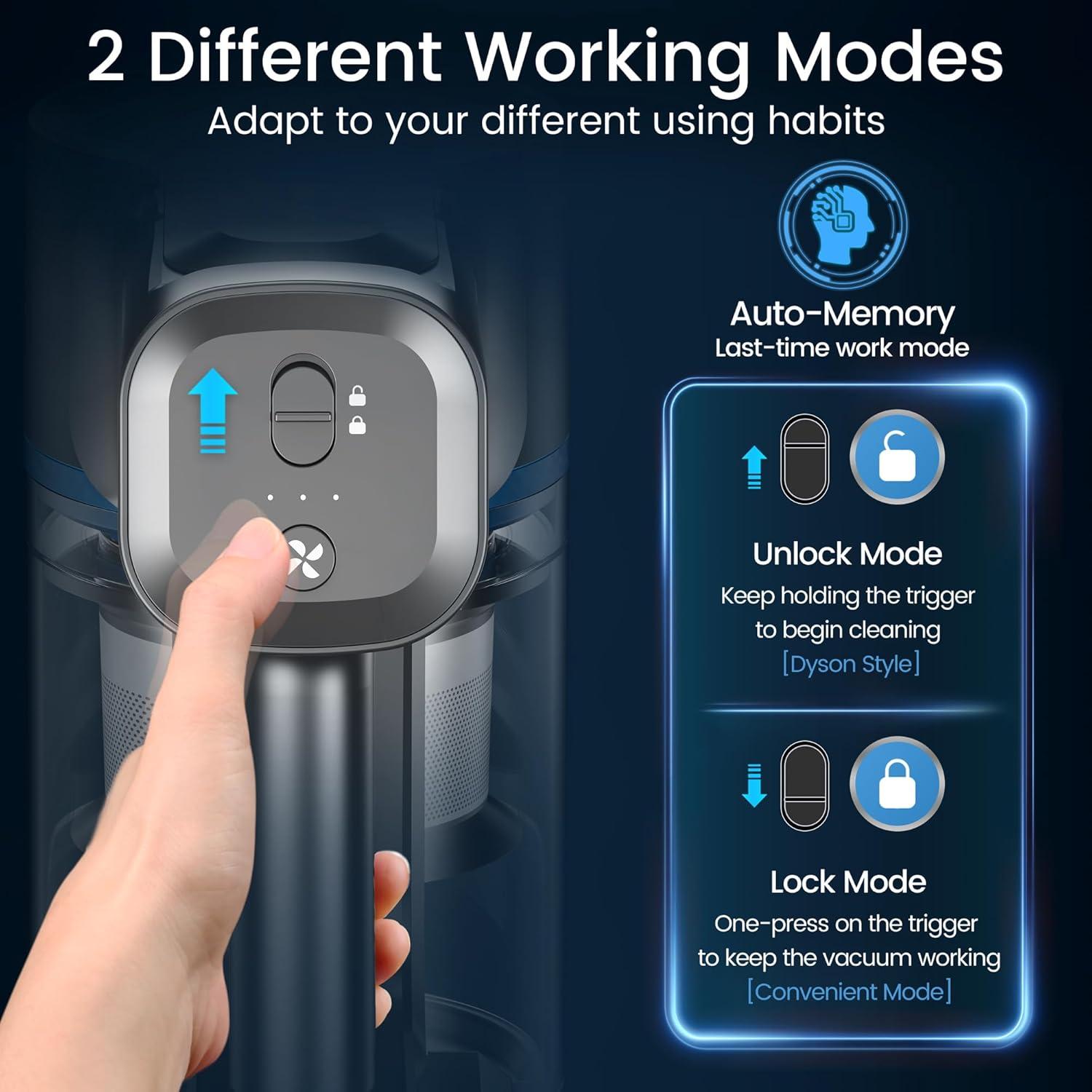 Aspiradora Inalámbrica Genérico S1 Series 500W 40Kpa Azul