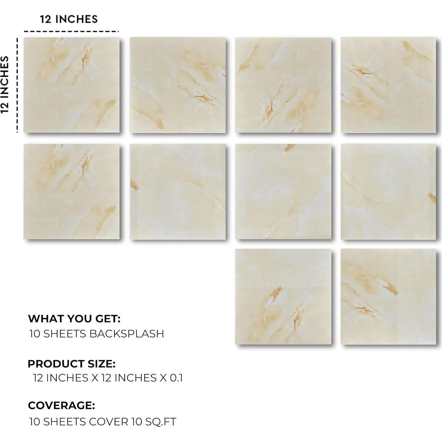 Azulejos Autoadhesivos DEKKOR de Mármol Beige 30.48x30.48 cm