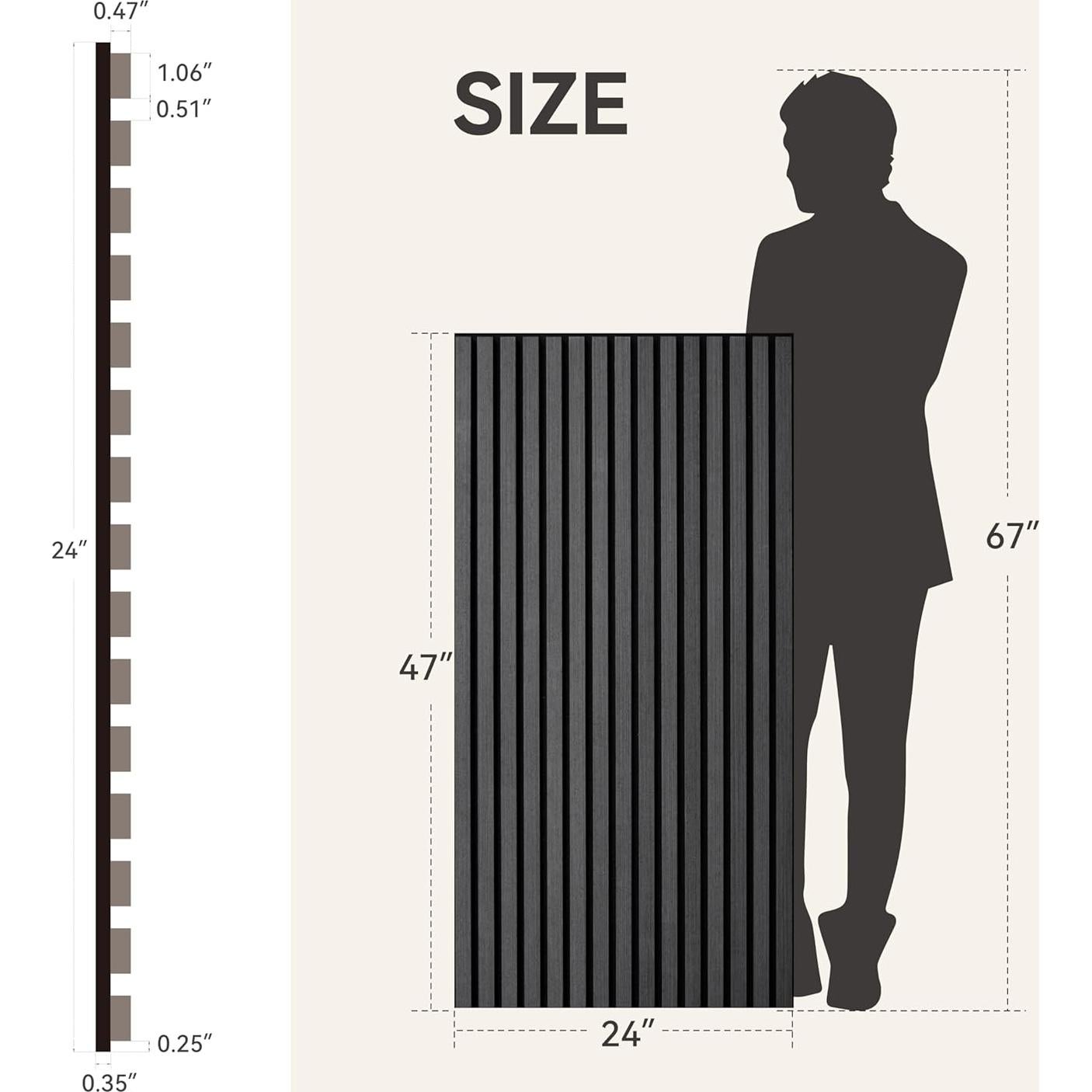 Paneles Acústicos Absorbentes Upick 8 Piezas 121.9x61 cm Negro Mate