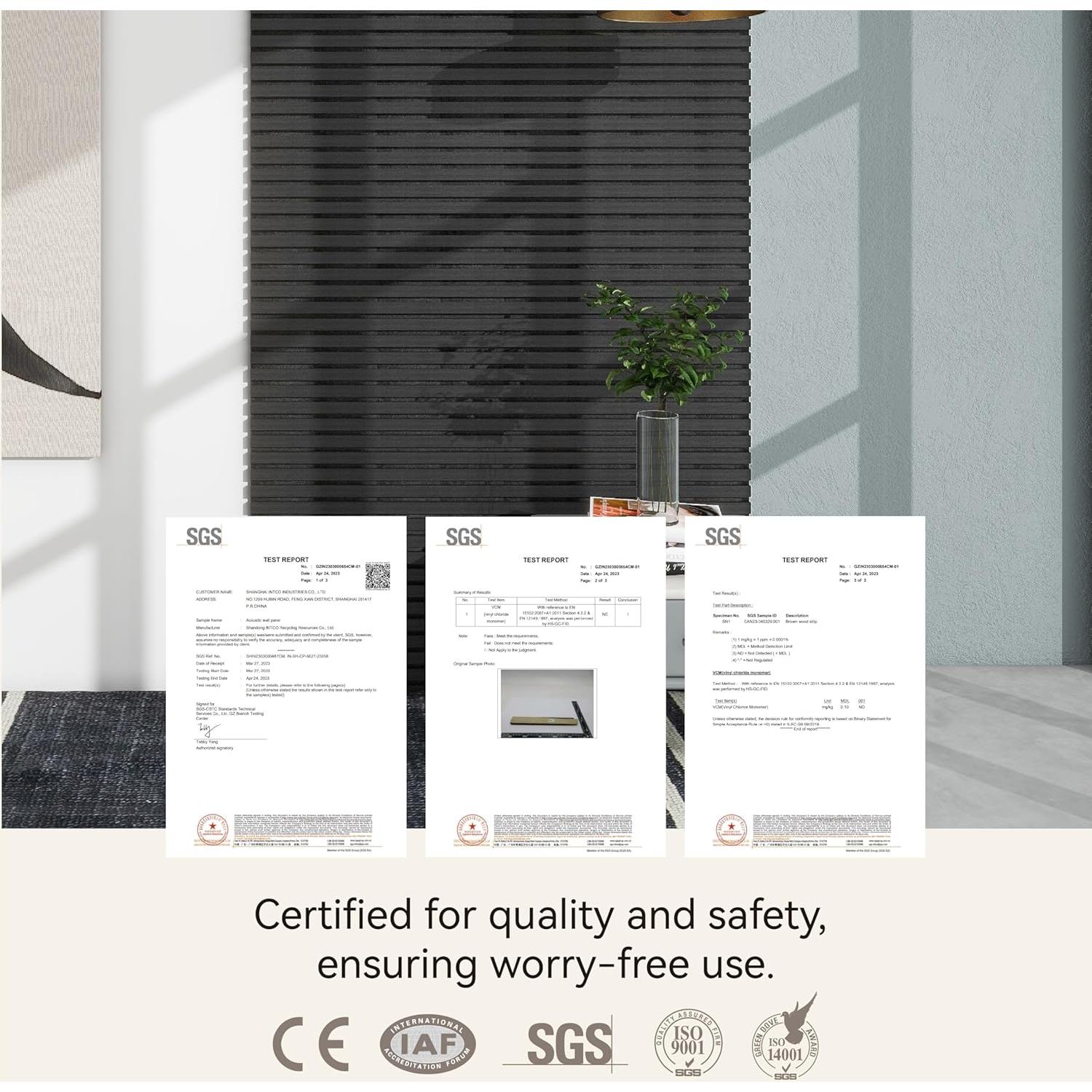 Paneles Acústicos Absorbentes Upick 8 Piezas 121.9x61 cm Negro Mate