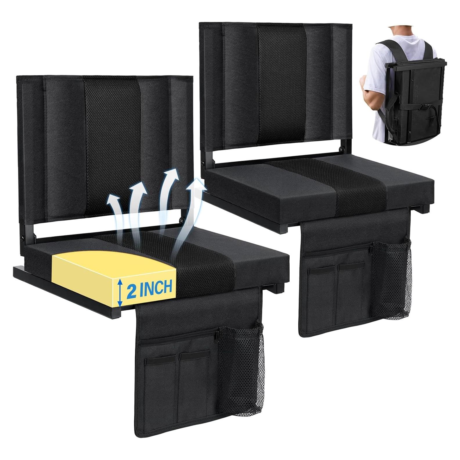 Cojín de Estadio Plegable M KARMATER RM530-3 Negro 2 Piezas