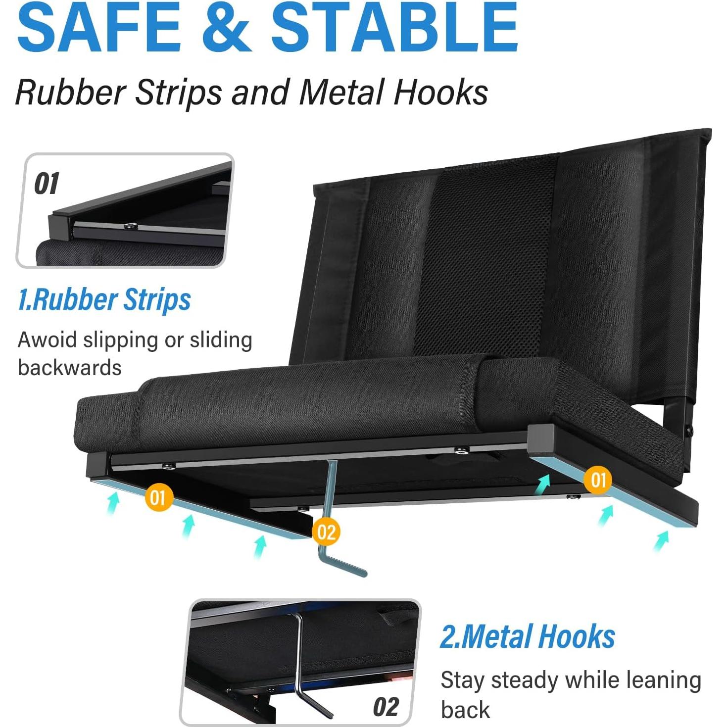 Cojín de Estadio Plegable M KARMATER RM530-3 Negro 2 Piezas