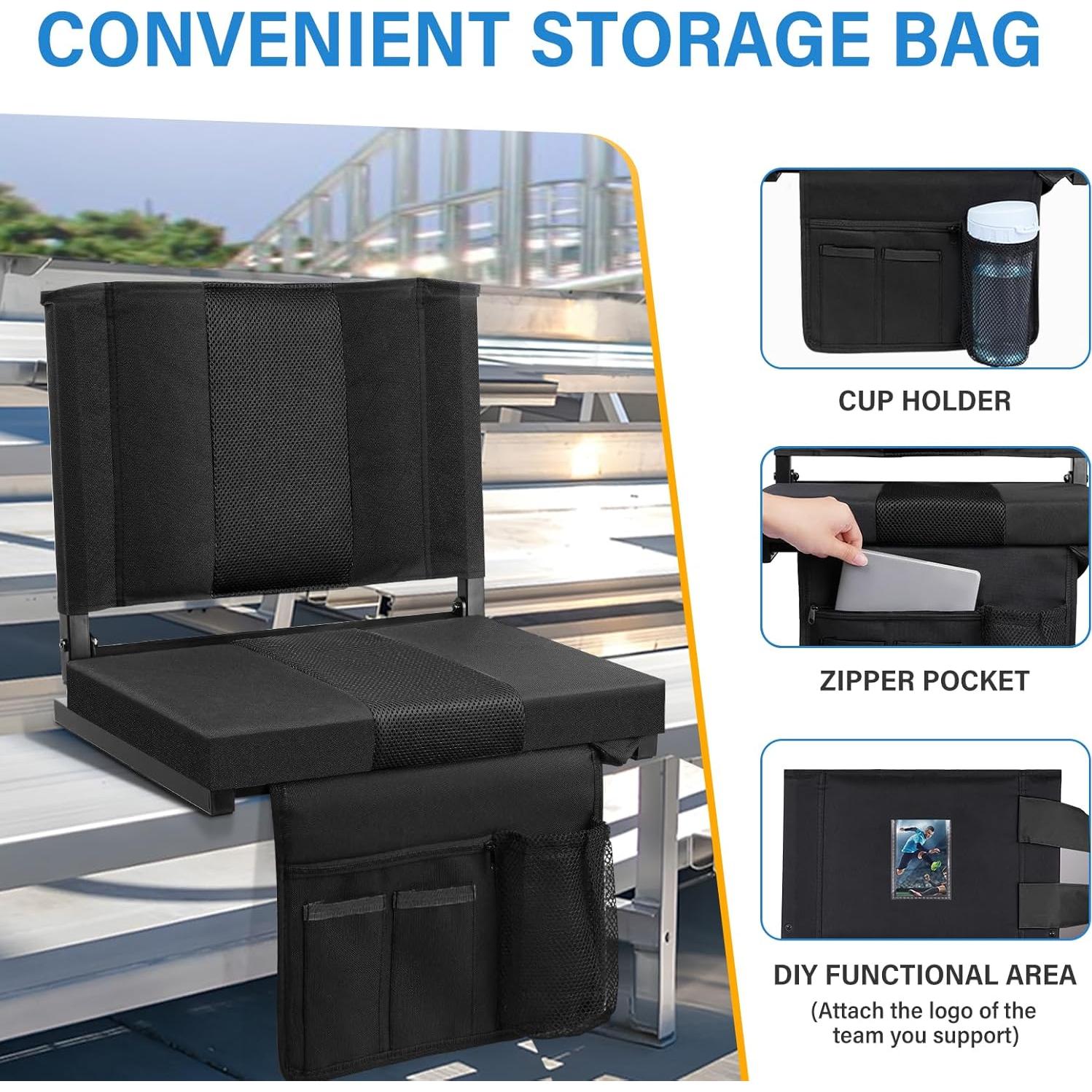 Cojín de Estadio Plegable M KARMATER RM530-3 Negro 2 Piezas