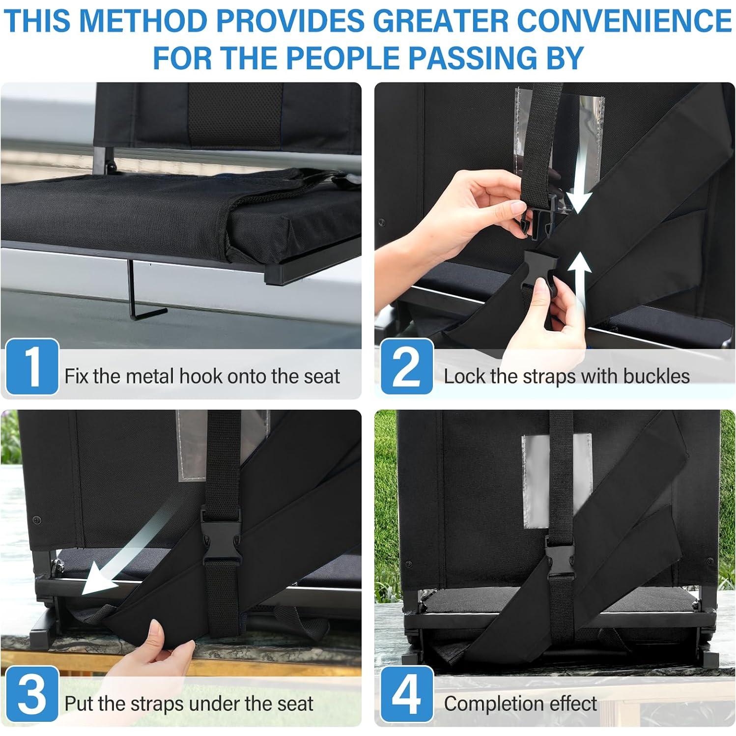 Cojín de Estadio Plegable M KARMATER RM530-3 Negro 2 Piezas