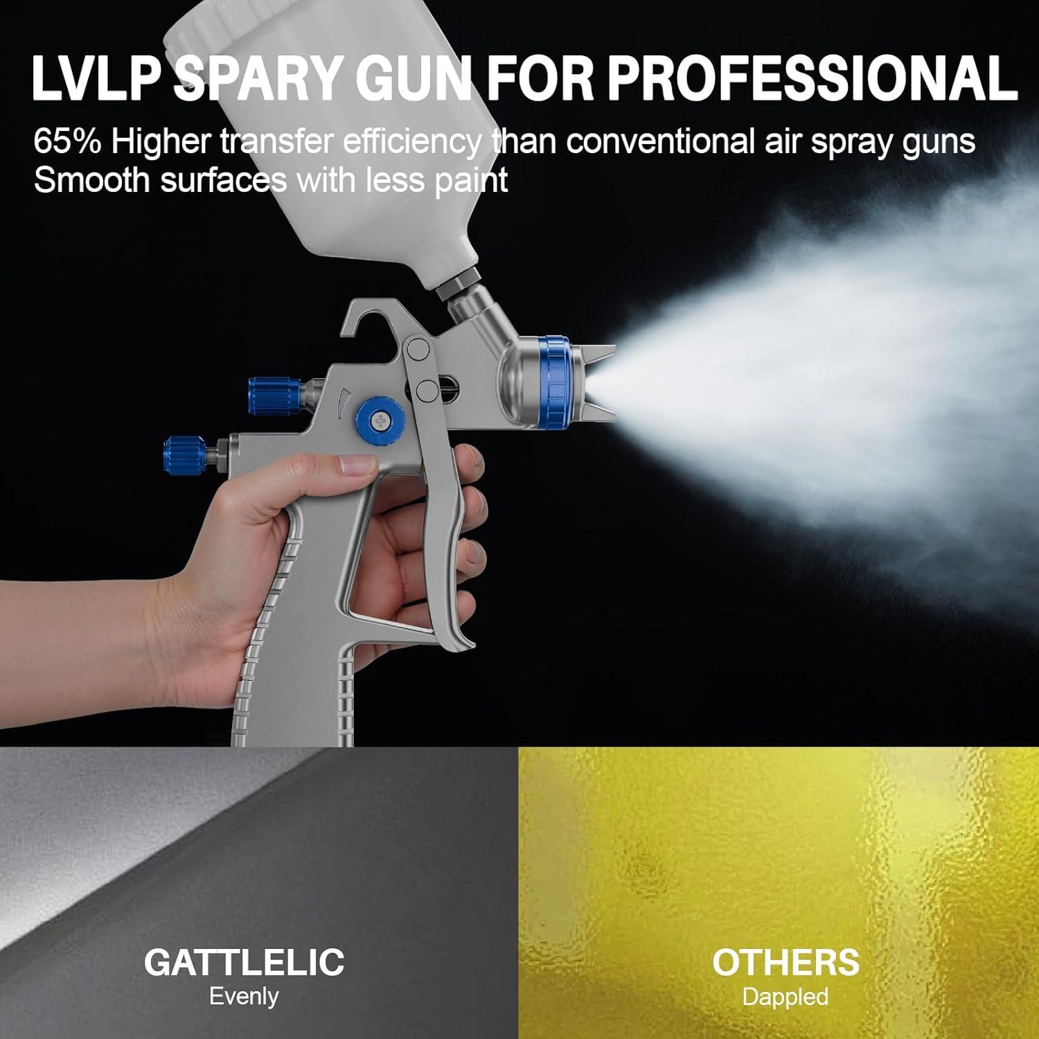 Pistola de Pulverización de Aire LVLP GATTLELIC 1.3/1.5/1.7mm