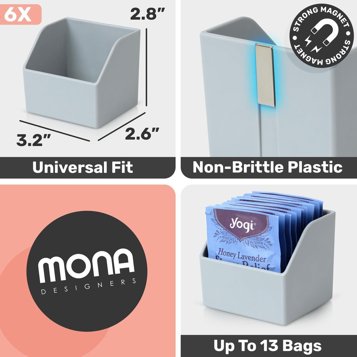 Organizador Magnético de Bolsas de Té Mona Designers - Set de 6