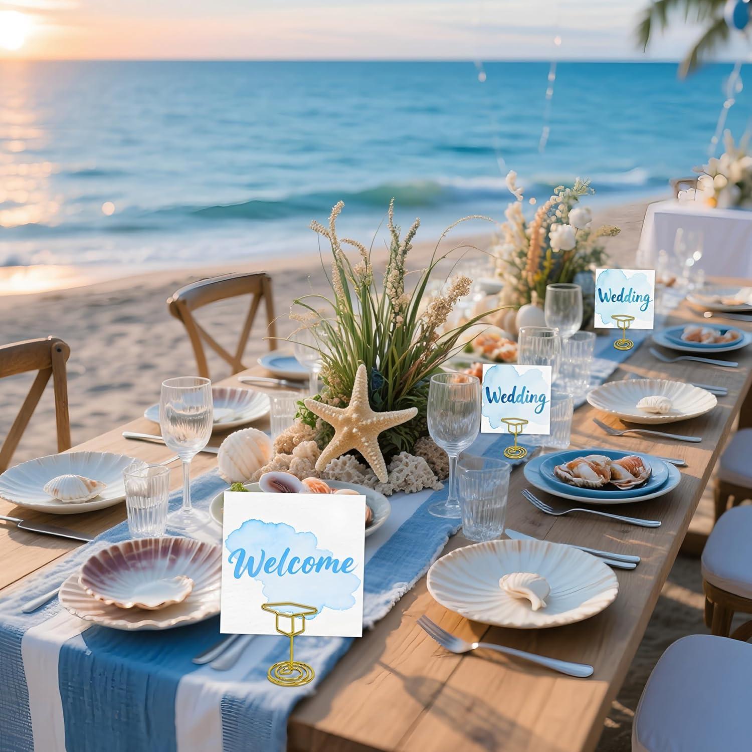 Soportes de Números de Mesa BADAO 32PCS Tapa Graduación Dorada