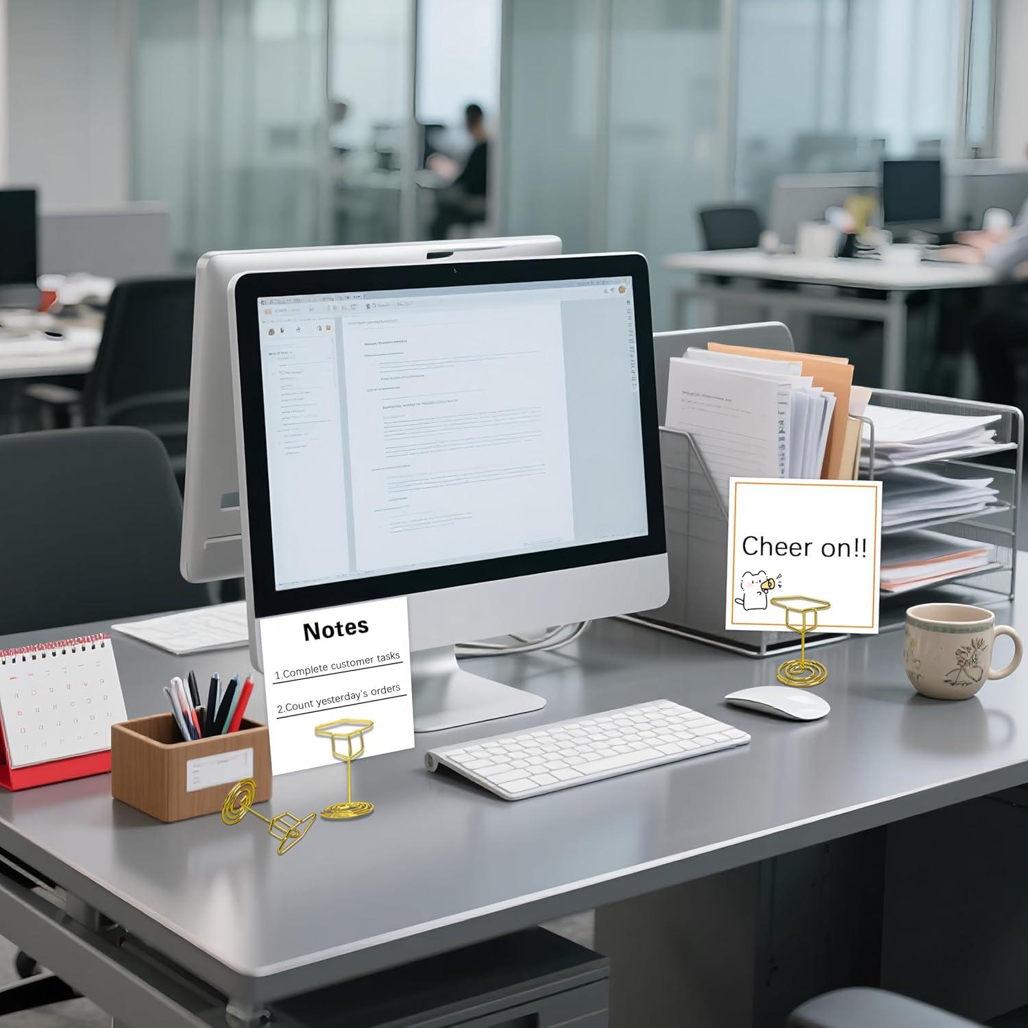 Soportes de Números de Mesa BADAO 32PCS Tapa Graduación Dorada