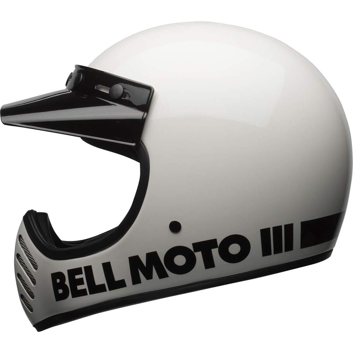 Casco Bell Moto-3 Blanco Brillante Grande 40,6x30,5 cm