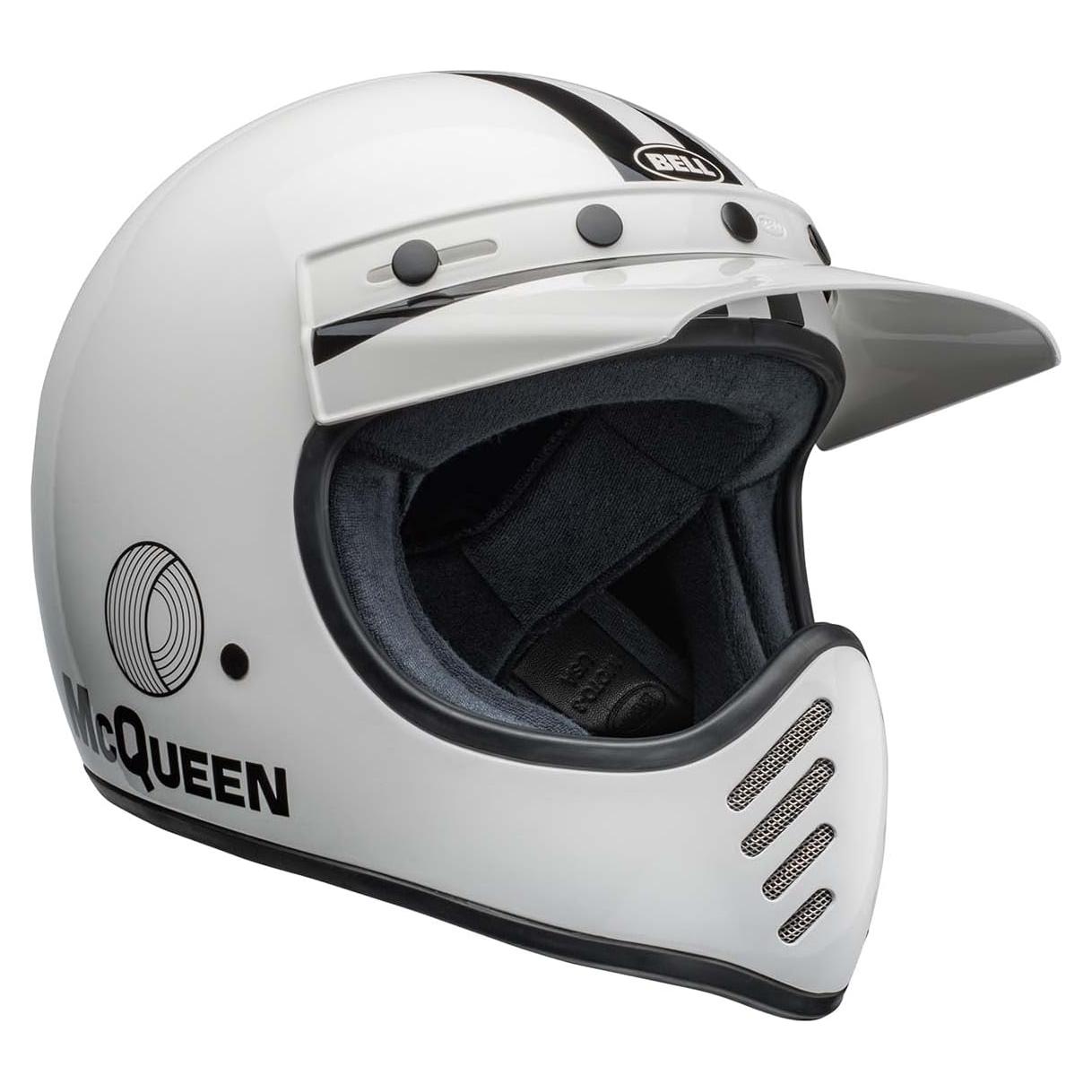 Casco de motocicleta BELL Moto-3 Steve McQueen XL Blanco/Negro