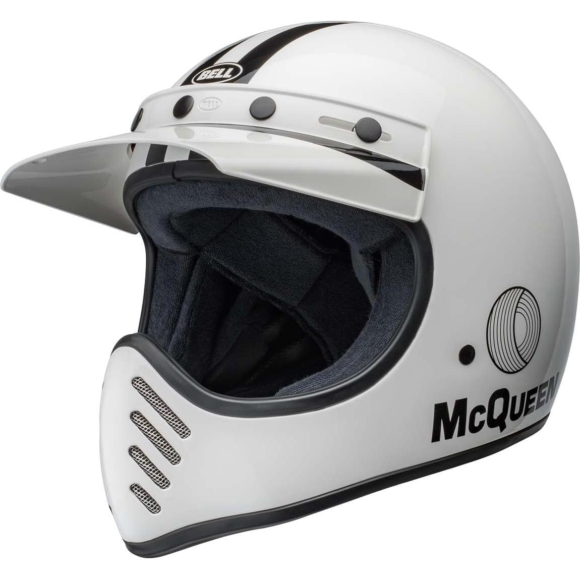 Casco de motocicleta BELL Moto-3 Steve McQueen XL Blanco/Negro