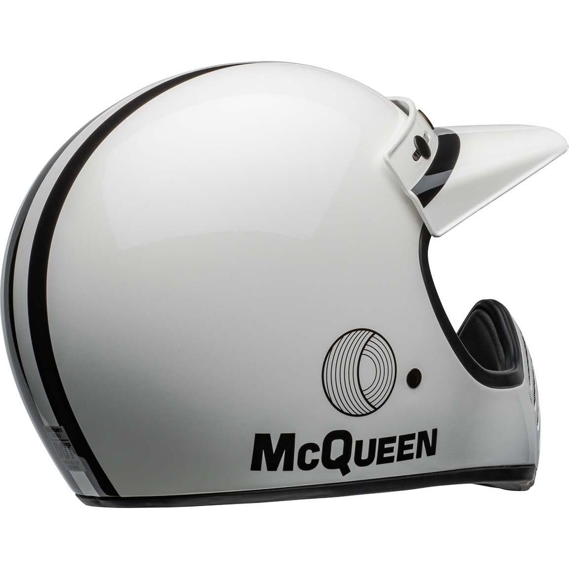 Casco de motocicleta BELL Moto-3 Steve McQueen XL Blanco/Negro