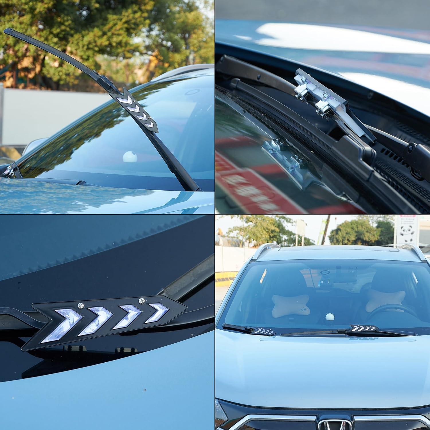 Soporte de Limpiaparabrisas ATMOMO 2 Pcs Spoiler Negro 17.5x4.5cm