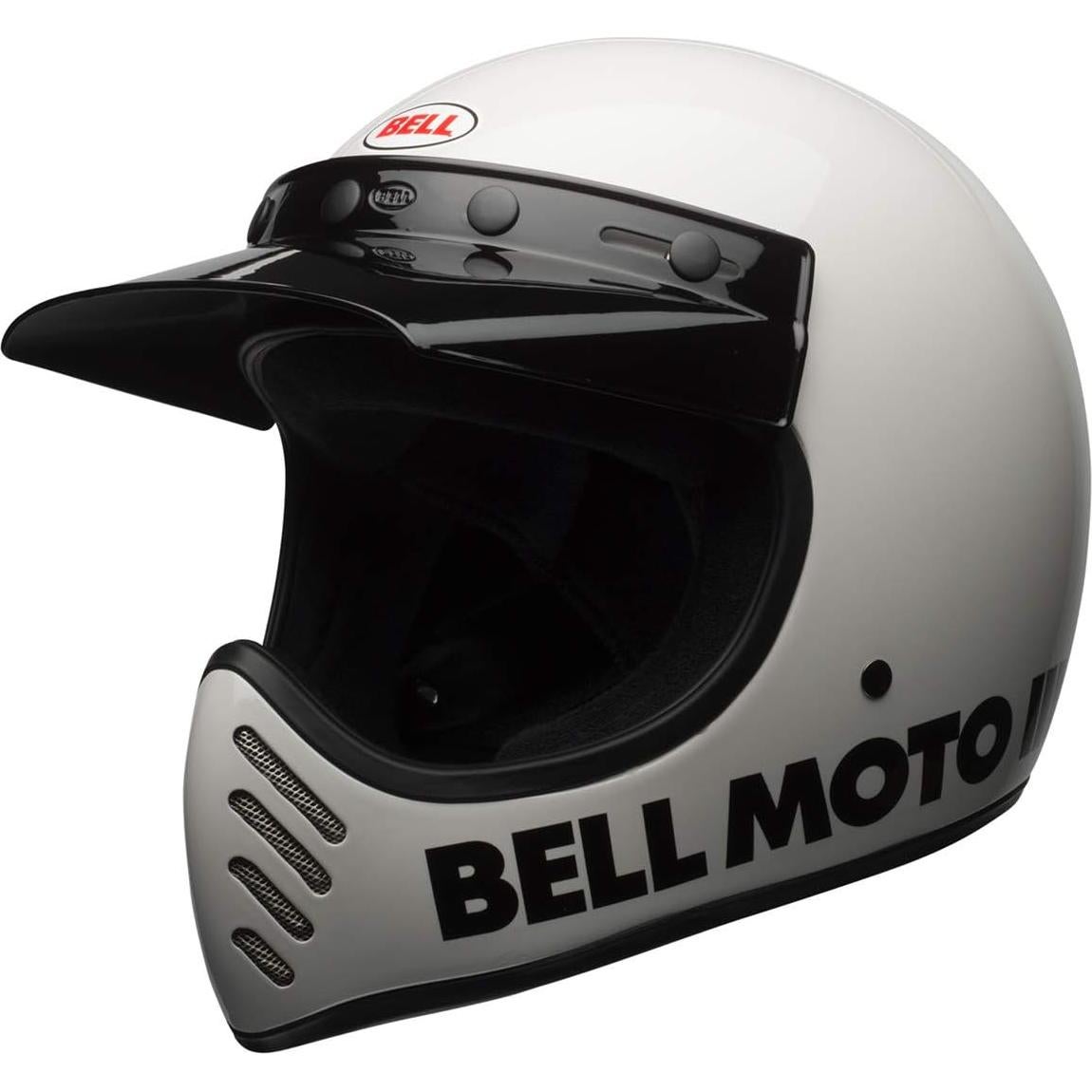 Casco Bell Moto-3 Blanco Clásico Mediano 2.27 kg