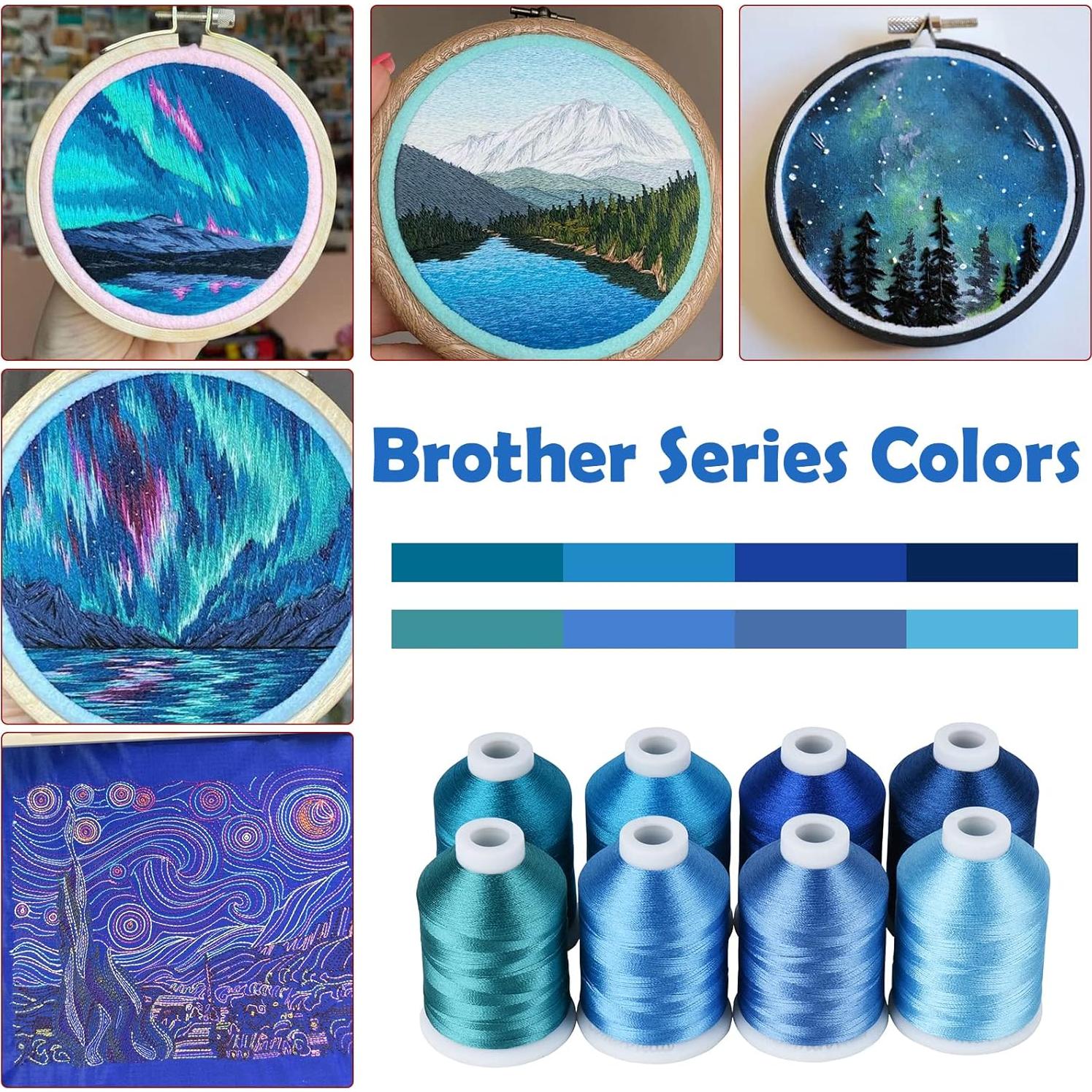 Hilo de Bordado Simthread 8 Colores Azul 500m 100% Poliester