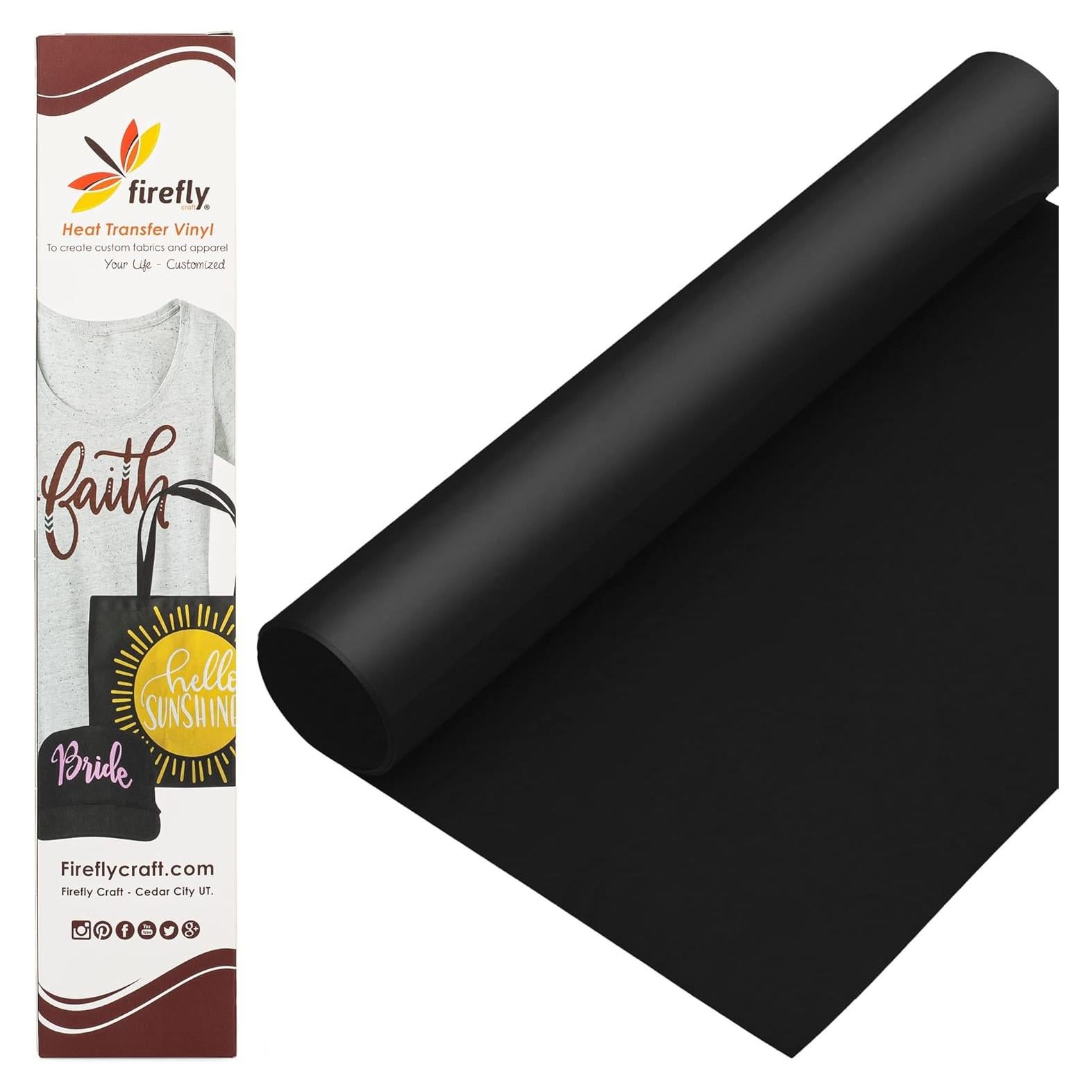 Hojas de Vinilo de Transferencia de Calor Firefly Craft 3D Negro 30.48x50.8 cm