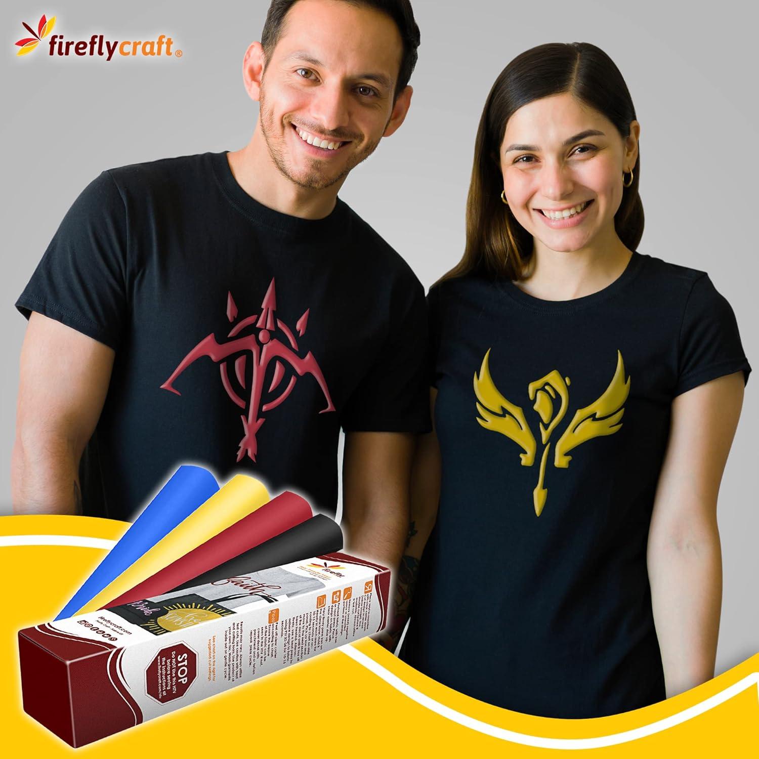 Hojas de Vinilo de Transferencia de Calor Firefly Craft 3D Negro 30.48x50.8 cm