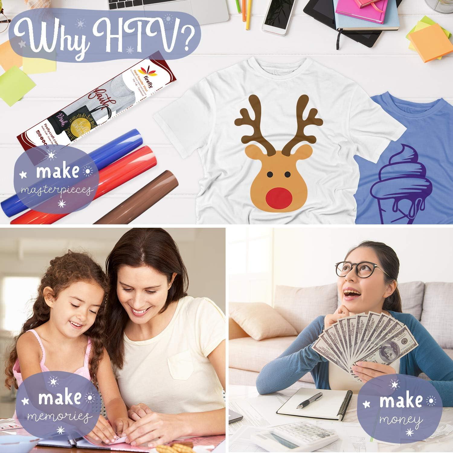 Hojas de Vinilo de Transferencia de Calor Firefly Craft 3D Negro 30.48x50.8 cm