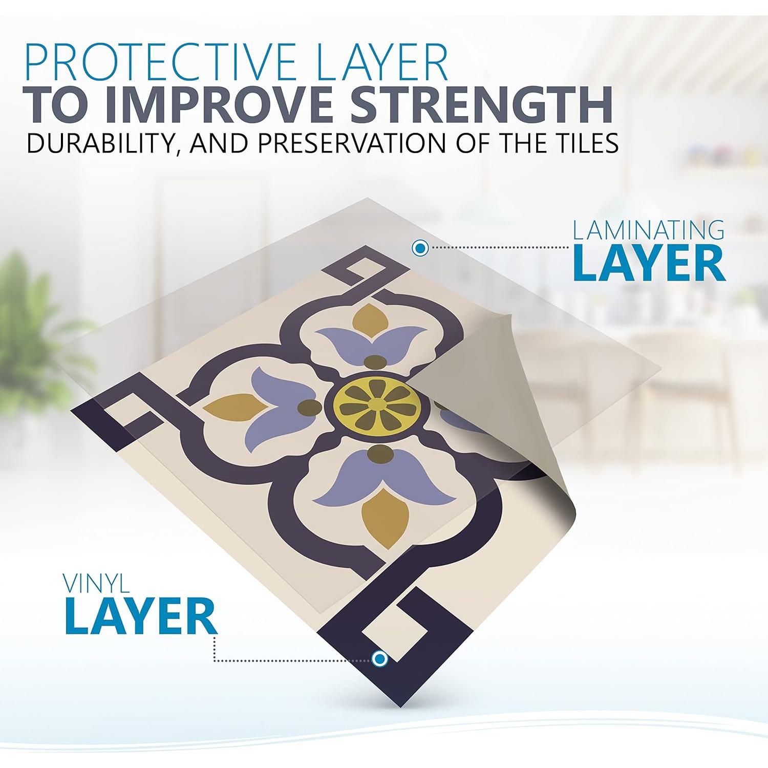 Pegatinas de Azulejos Mi Alma 24 PC 10x10 cm Impermeables