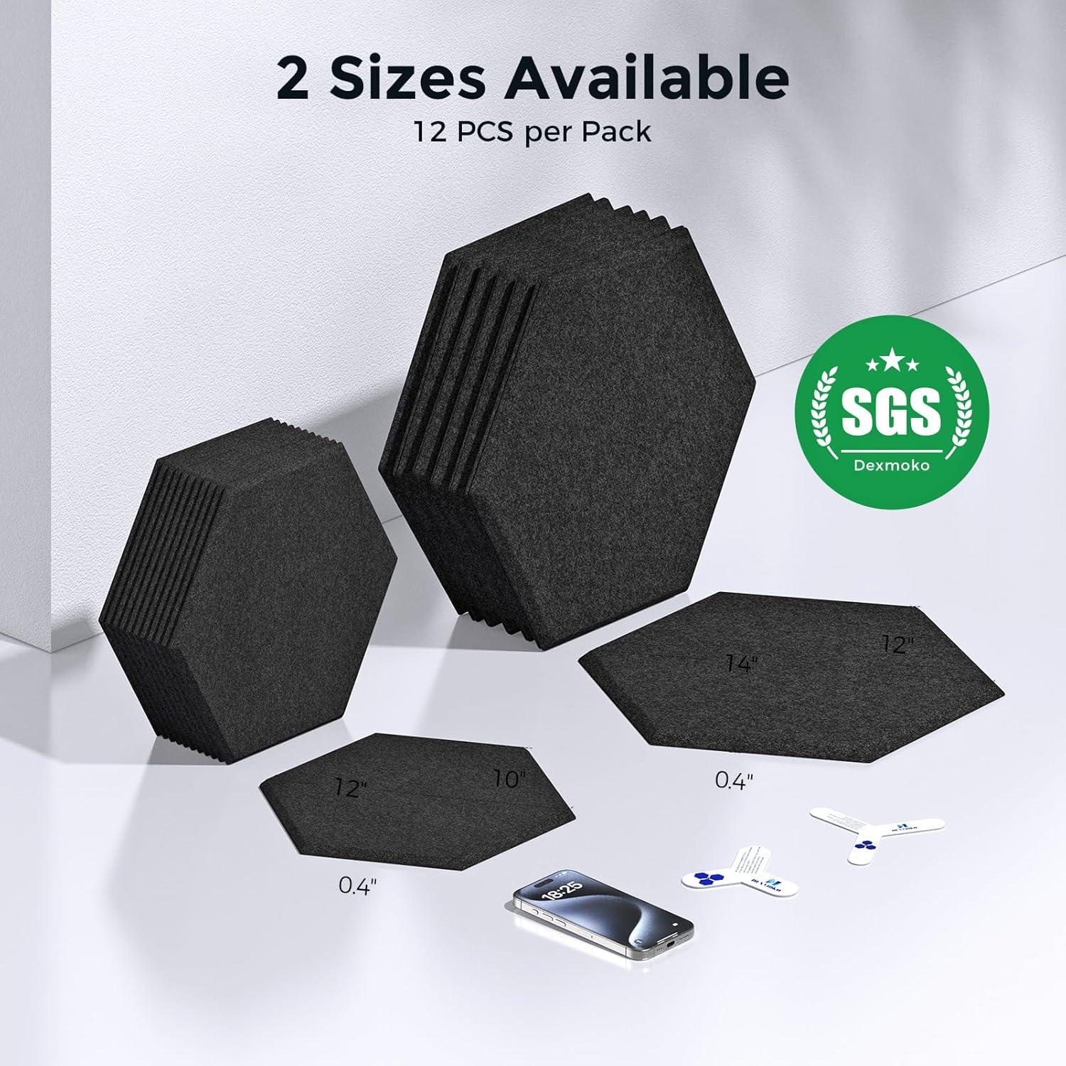 Paneles Acústicos Autoadhesivos 2da Generación 30.48x25.4cm Negro