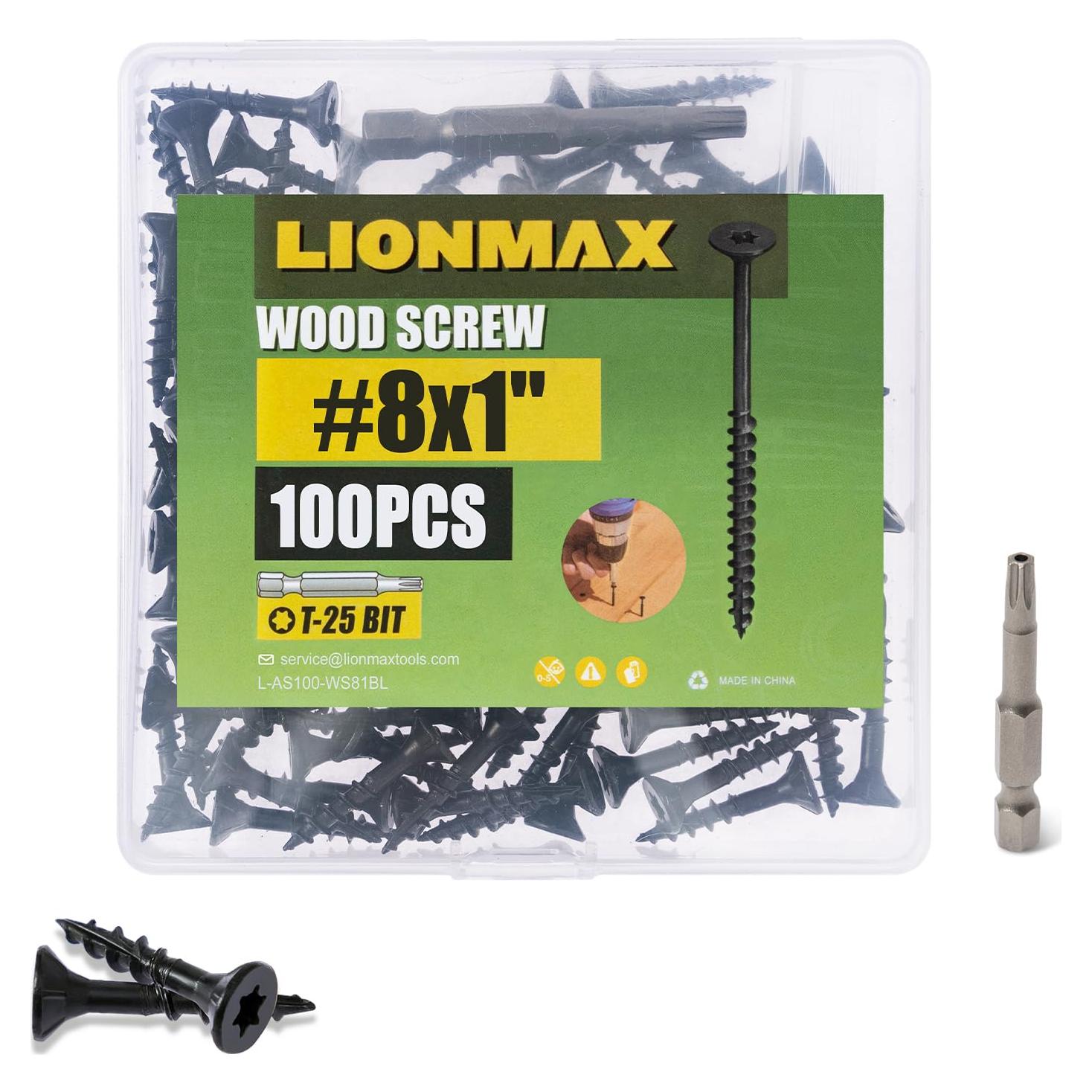 Tornillos para Deck LIONMAX #8 x 2.54 cm (1 Pulgada) 100 PCS