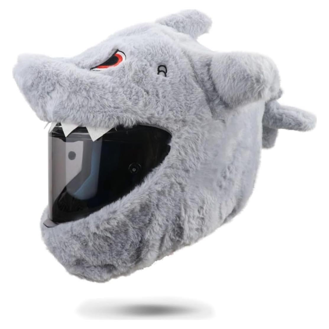Cubierta de Casco de Motocicleta HTLNUZD Peluche Tiburón