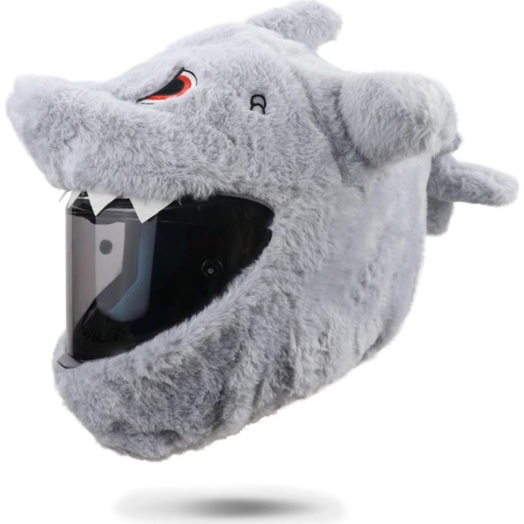 Cubierta de Casco de Motocicleta HTLNUZD Peluche Tiburón