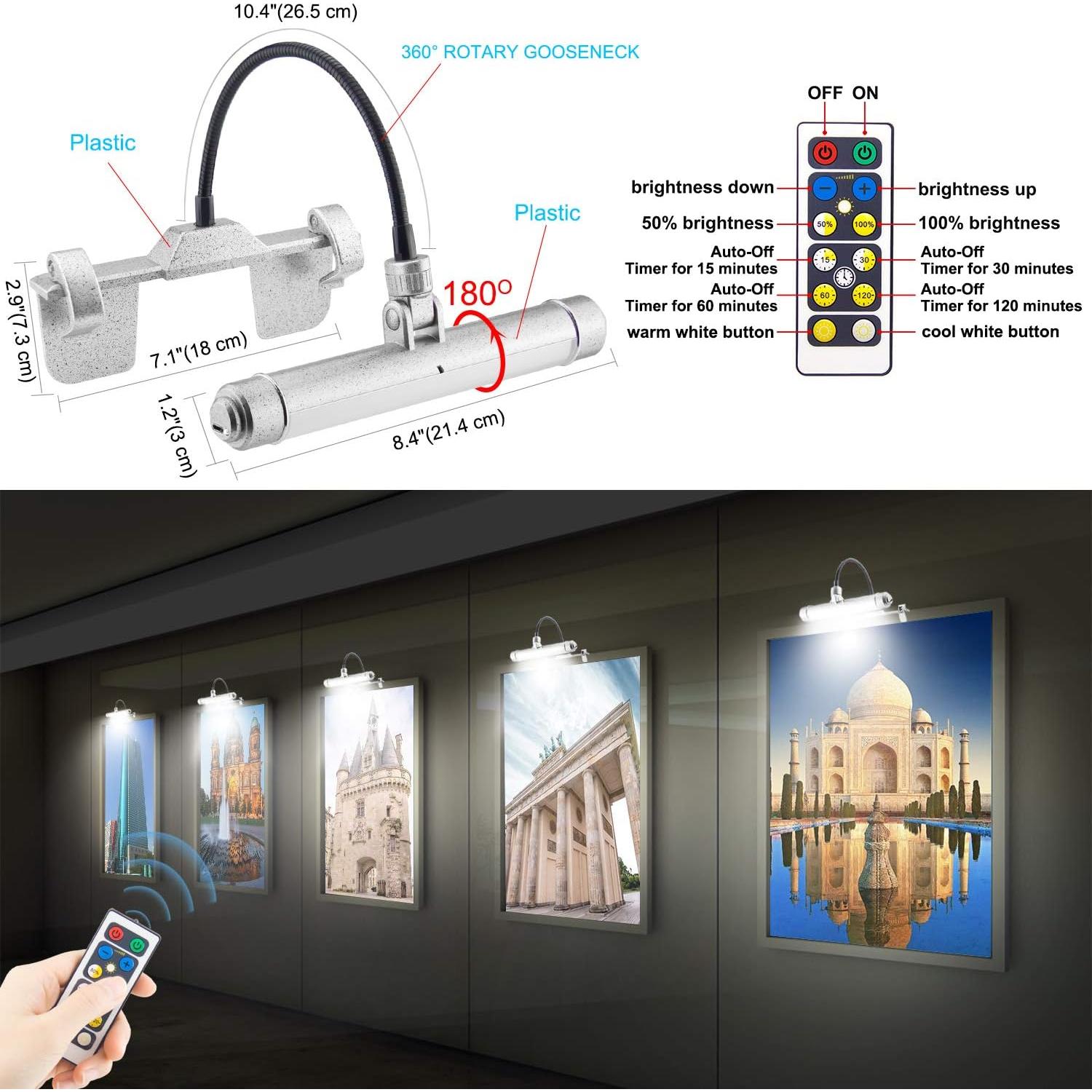 Luz de Imagen LED Inalámbrica BIGMONAT B600 Plata 3 Modos