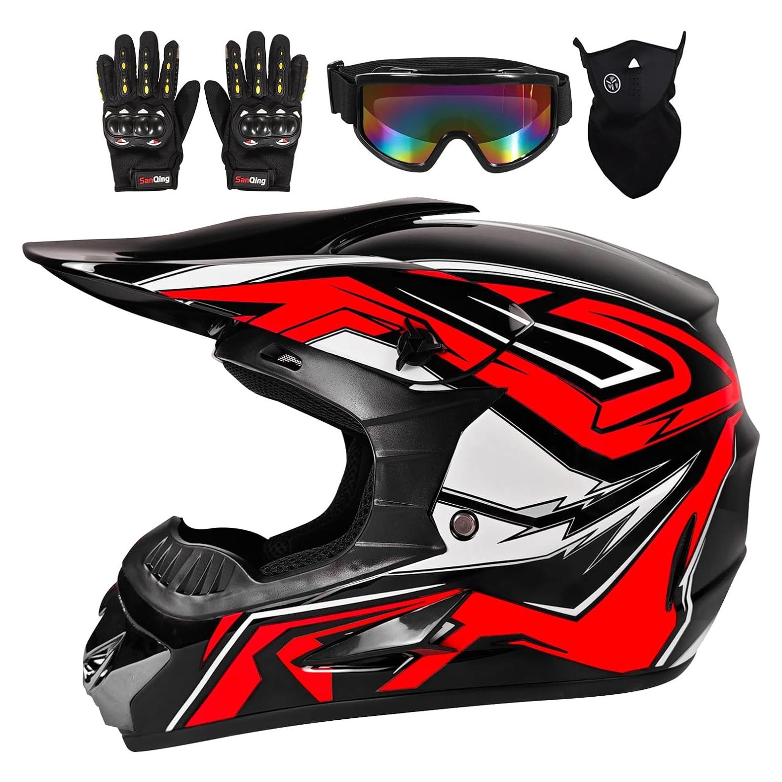 Casco de Motocross Helmelkin Rojo y Azul Unisex 1.70 kg