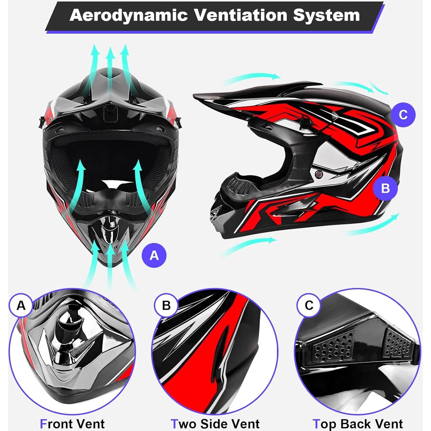 Casco de Motocross Helmelkin Rojo y Azul Unisex 1.70 kg