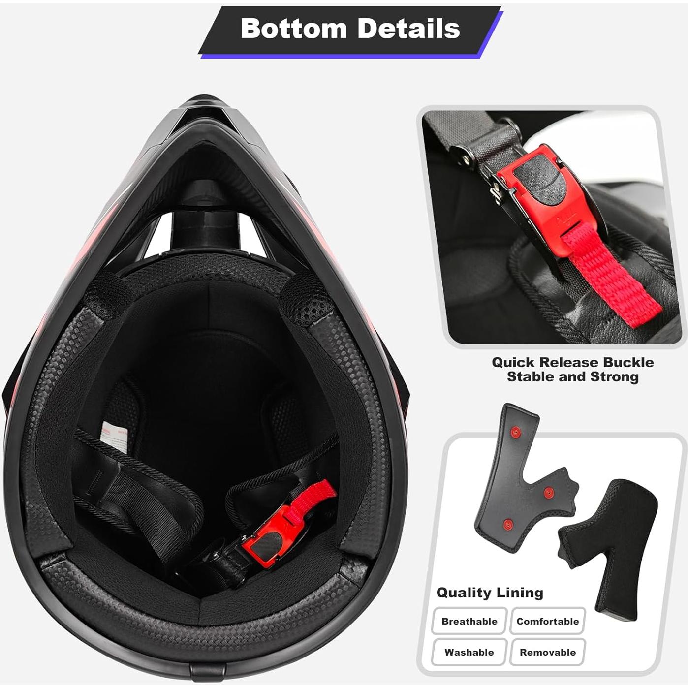 Casco de Motocross Helmelkin Rojo y Azul Unisex 1.70 kg