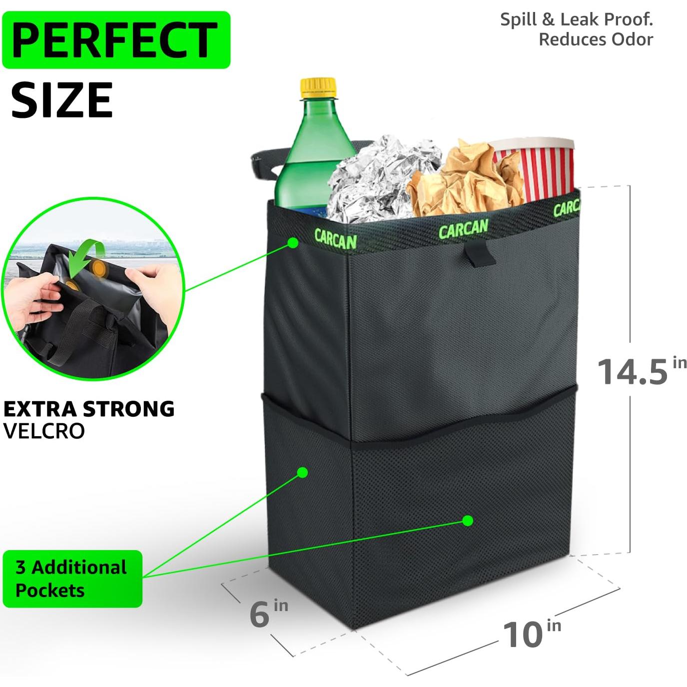 Basurero Colgante para Auto CarCan 3 en 1 - Lavable y Reutilizable