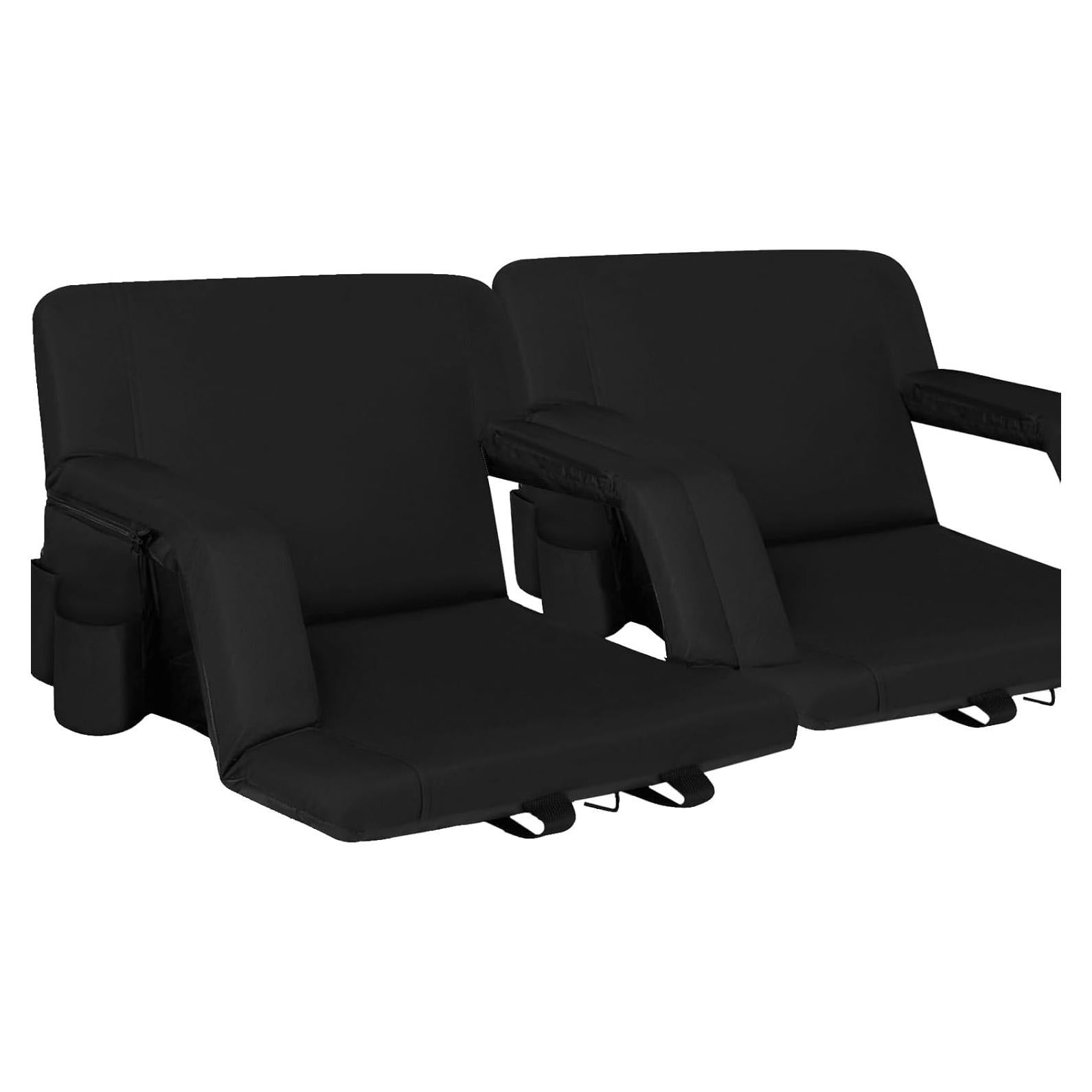 Asiento de Estadio Seamander 2-Pack Negro Acolchado Plegable