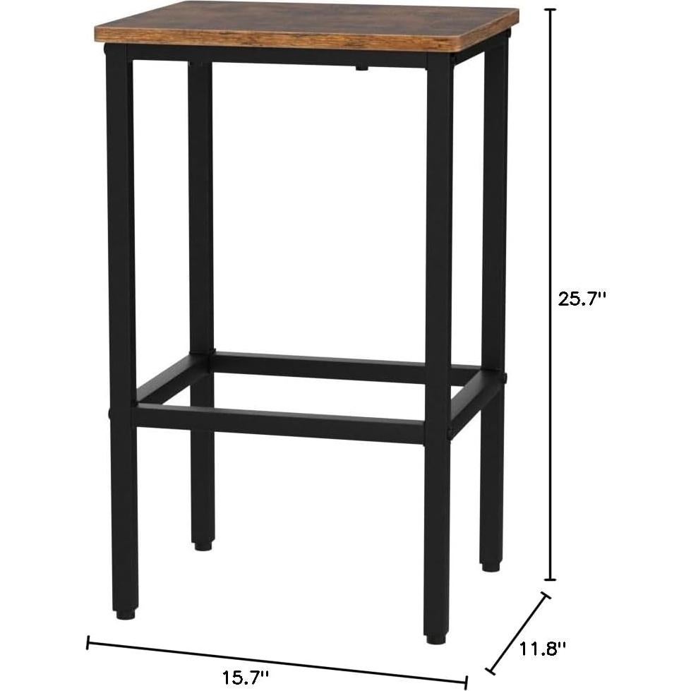 Juego de 2 Taburetes de Bar SUPER DEAL 66 cm Metal y Madera