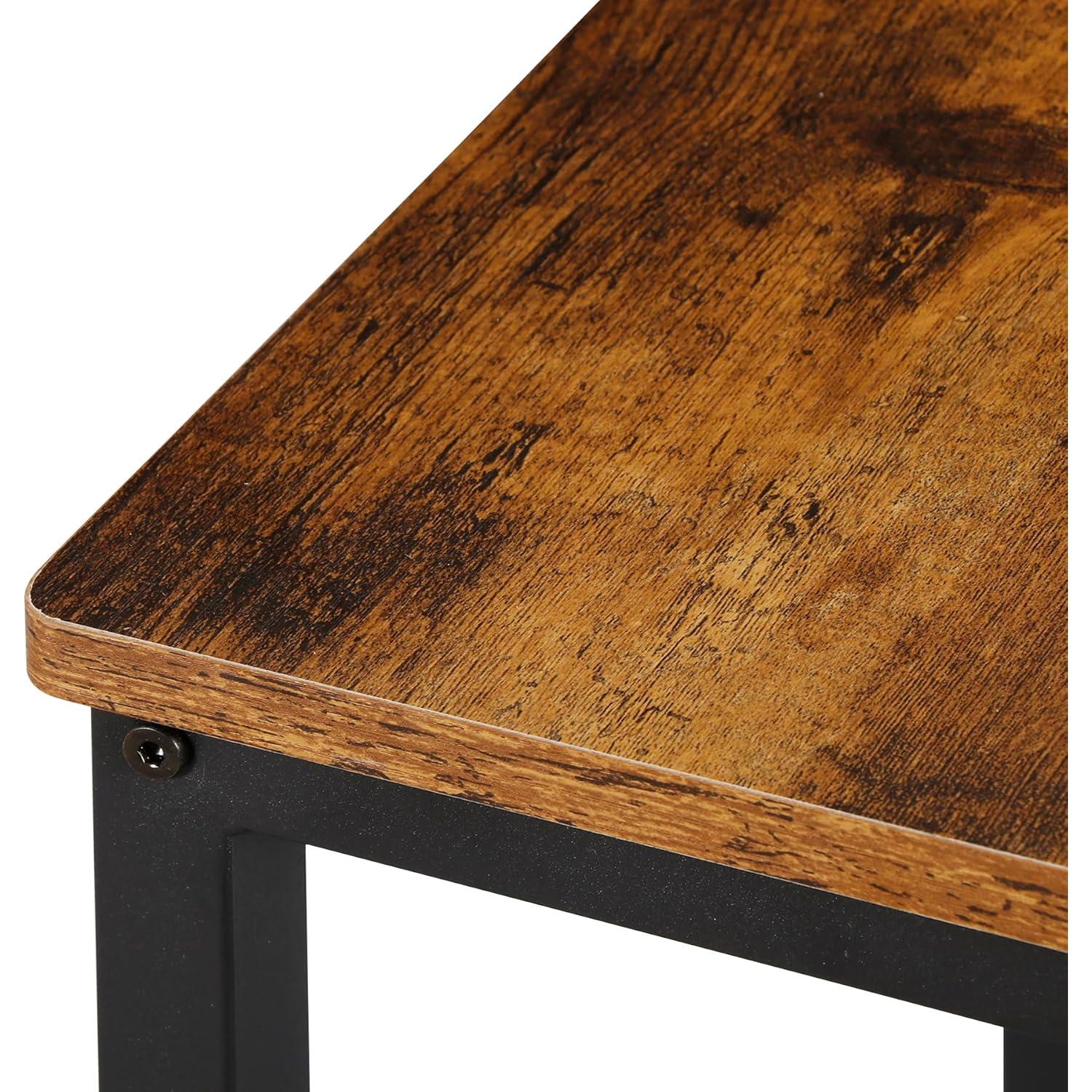 Juego de 2 Taburetes de Bar SUPER DEAL 66 cm Metal y Madera