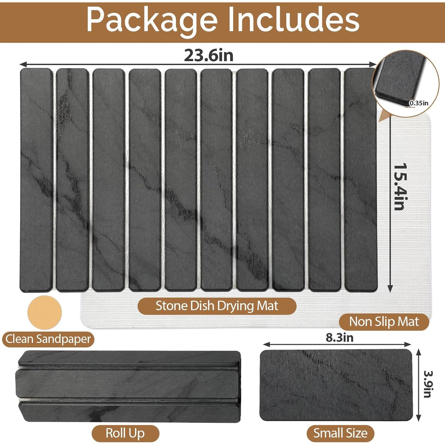 Alfombrilla de Secado de Piedra Linidcoud 61x41 cm y 20x10 cm