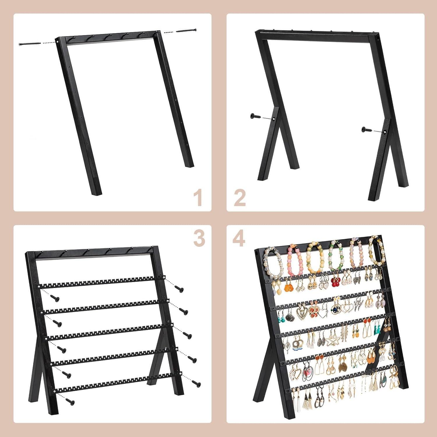 Organizador de Pendientes Emfogo de Madera Rústica 6 Niveles