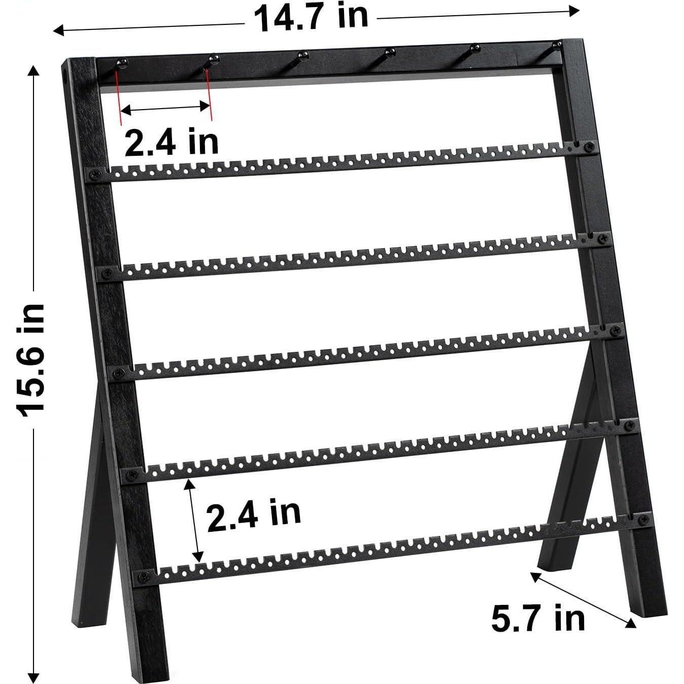 Organizador de Pendientes Emfogo de Madera Rústica 6 Niveles