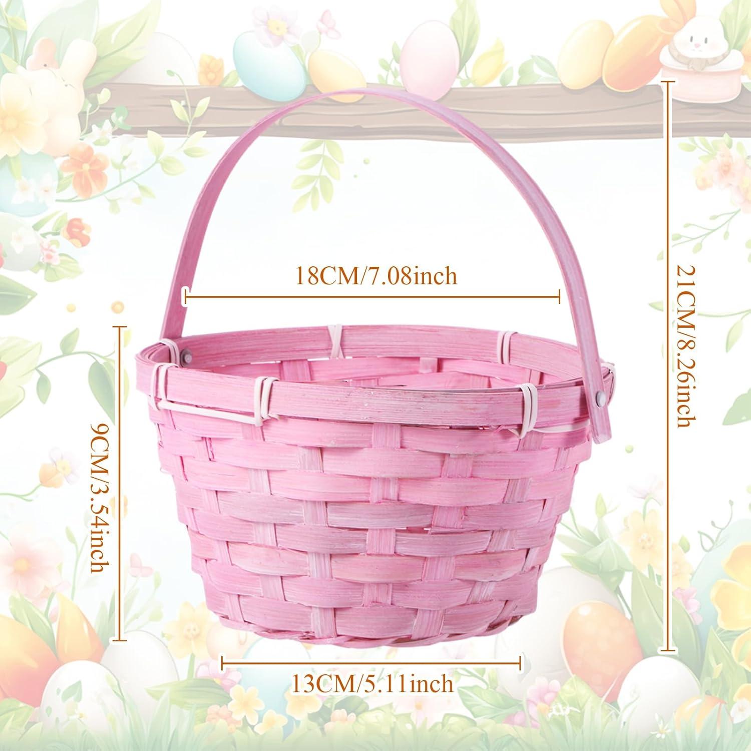 Cestas de Bambú Yulejo Redondas para Pascua - 6 Piezas