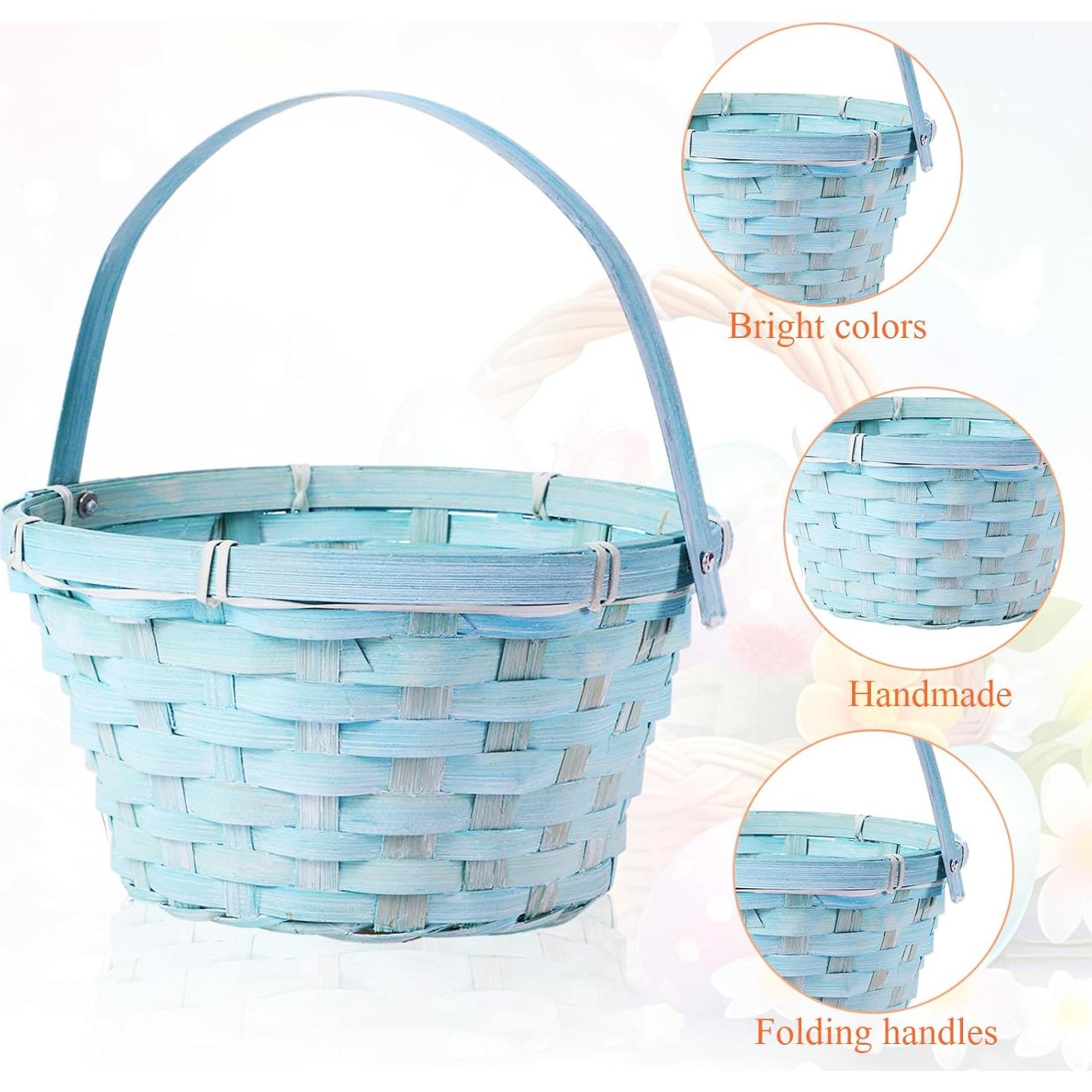 Cestas de Bambú Yulejo Redondas para Pascua - 6 Piezas