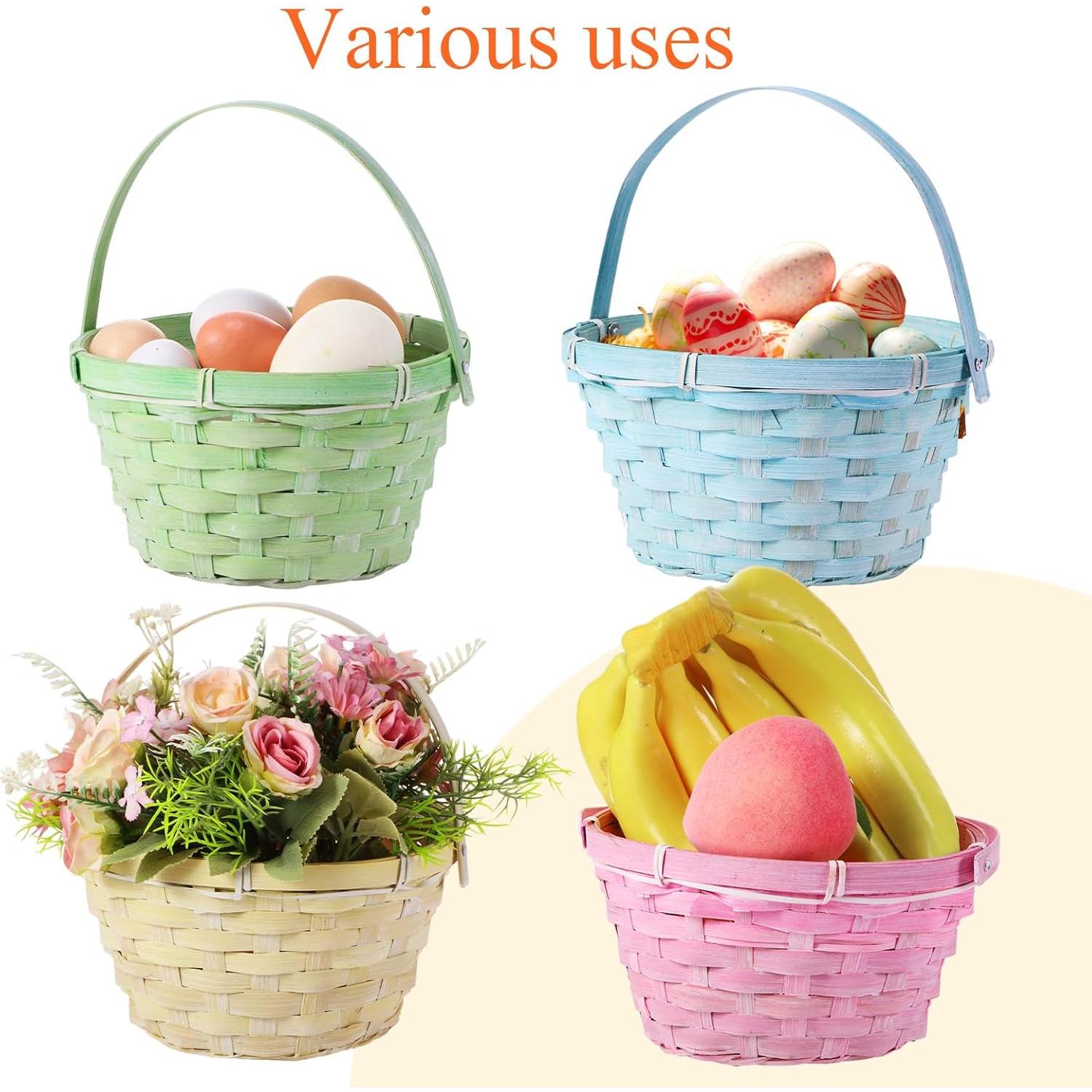 Cestas de Bambú Yulejo Redondas para Pascua - 6 Piezas