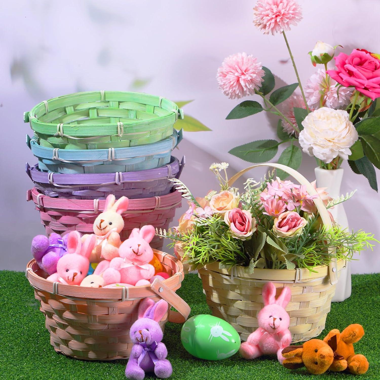 Cestas de Bambú Yulejo Redondas para Pascua - 6 Piezas