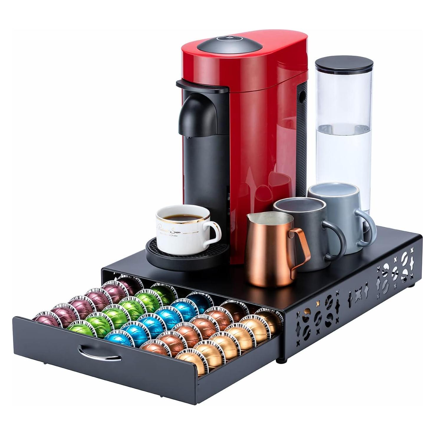 Organizador de Cápsulas Nespresso Vertuo FlagShip - 50 Cápsulas, Metal Negro
